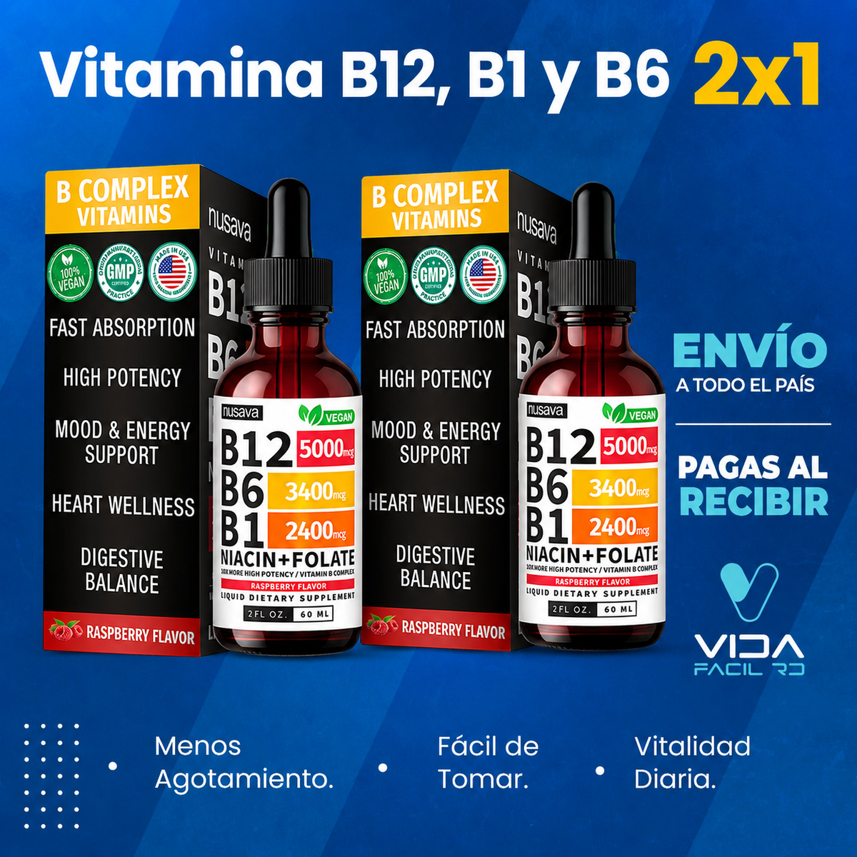 2x1 Vitaminas B12, B6 Y B1 Nusava™