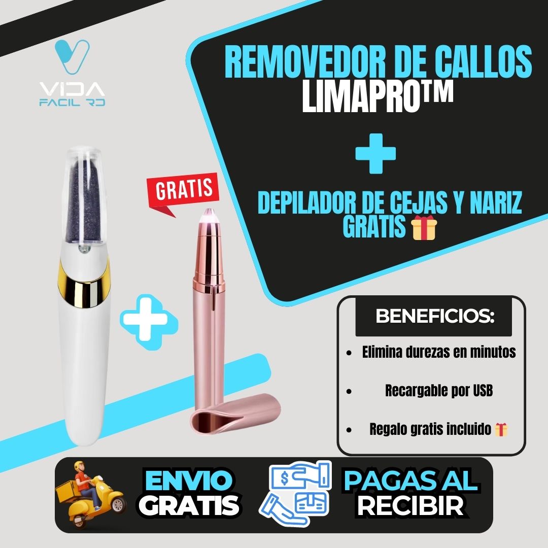 Removedor de Callos LimaPro™ + Depilador de Cejas y Nariz Gratis 🎁
