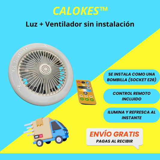 CALOKES™ | Luz + Ventilador sin instalación