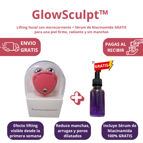 GlowSculpt™ | Masajeador Facial + Sérum de Niacinamida GRATIS