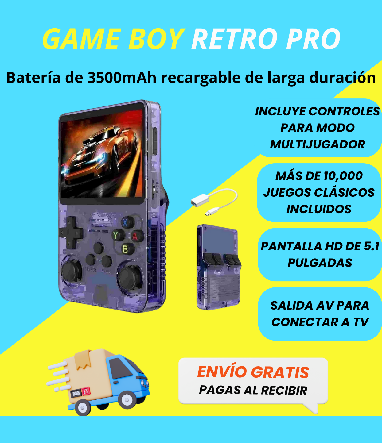 Game Boy Retro PRO - con +10,000 Juegos Retro