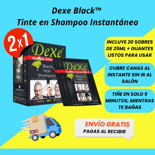 2x1 Dexe Black™ | Tinte en Shampoo Instantáneo