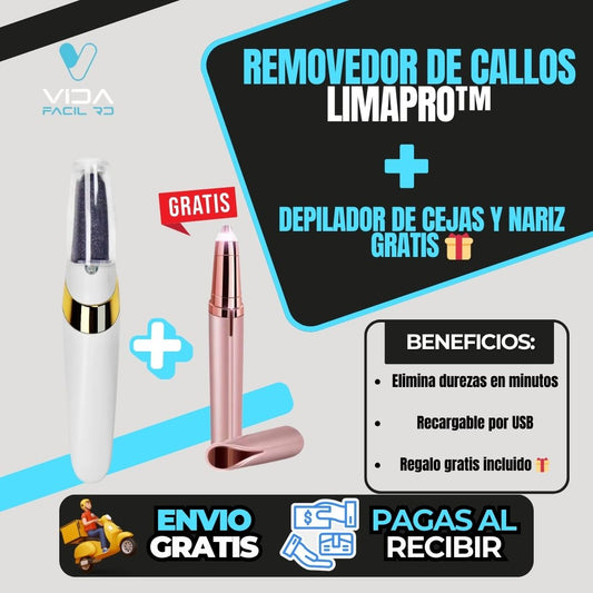Removedor de Callos LimaPro™ + Depilador de Cejas y Nariz Gratis 🎁
